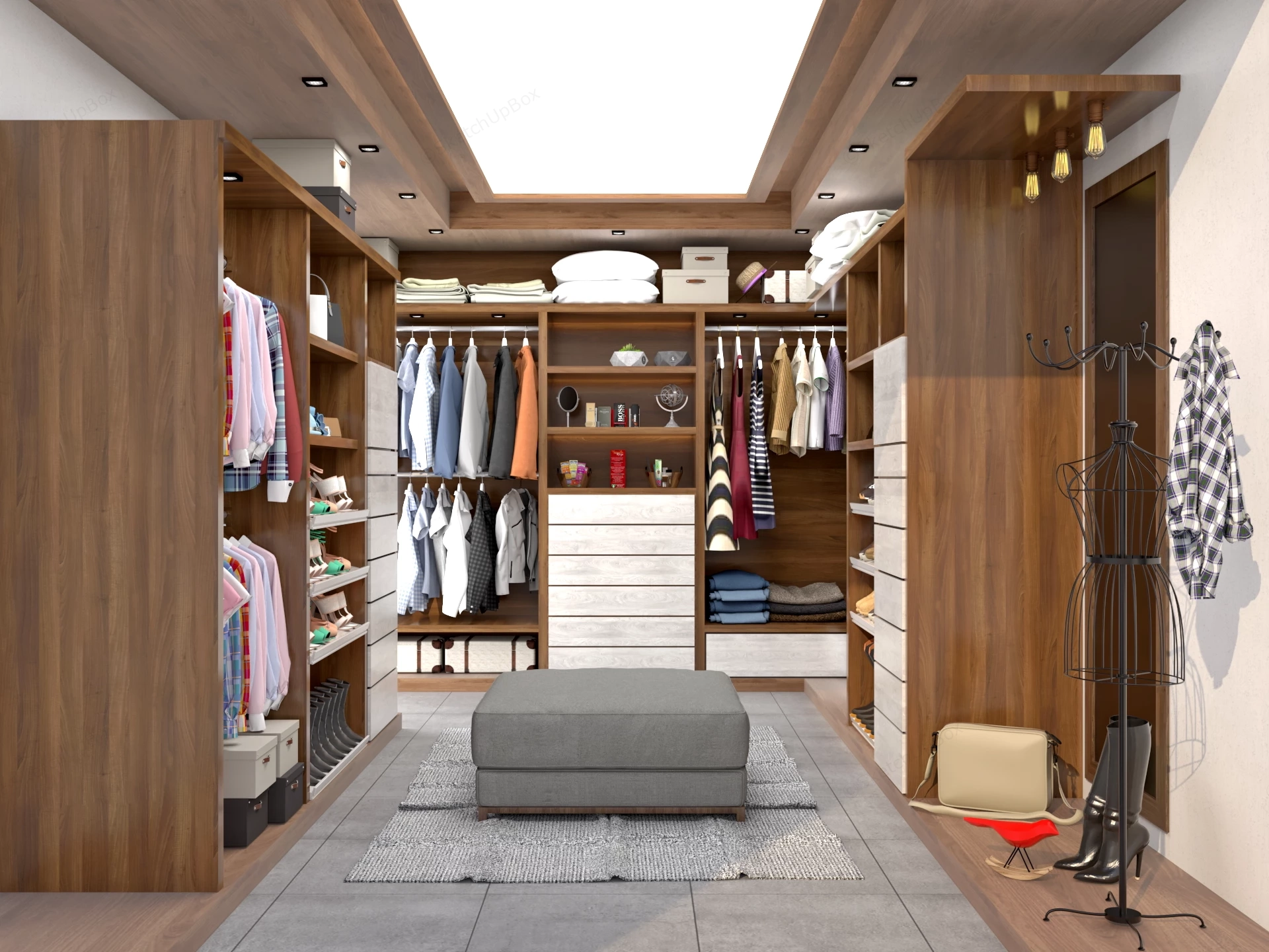 Dressing Room Closet Interior Design sketchup model preview - SketchupBox