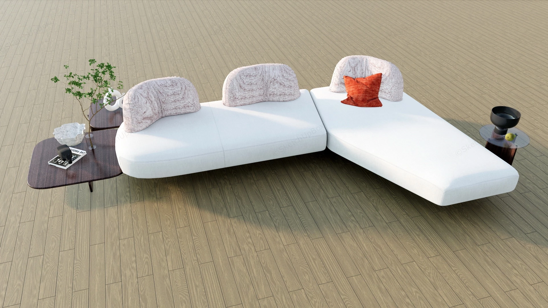 Stylish And Creative Sectional Sofa Design sketchup model preview - SketchupBox