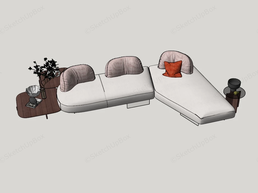 Stylish And Creative Sectional Sofa Design sketchup model preview - SketchupBox