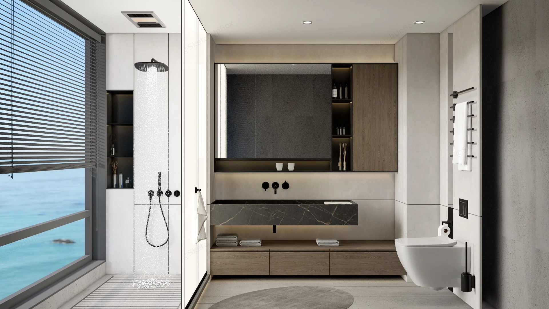 Modern Bathroom Design Ideas sketchup model preview - SketchupBox
