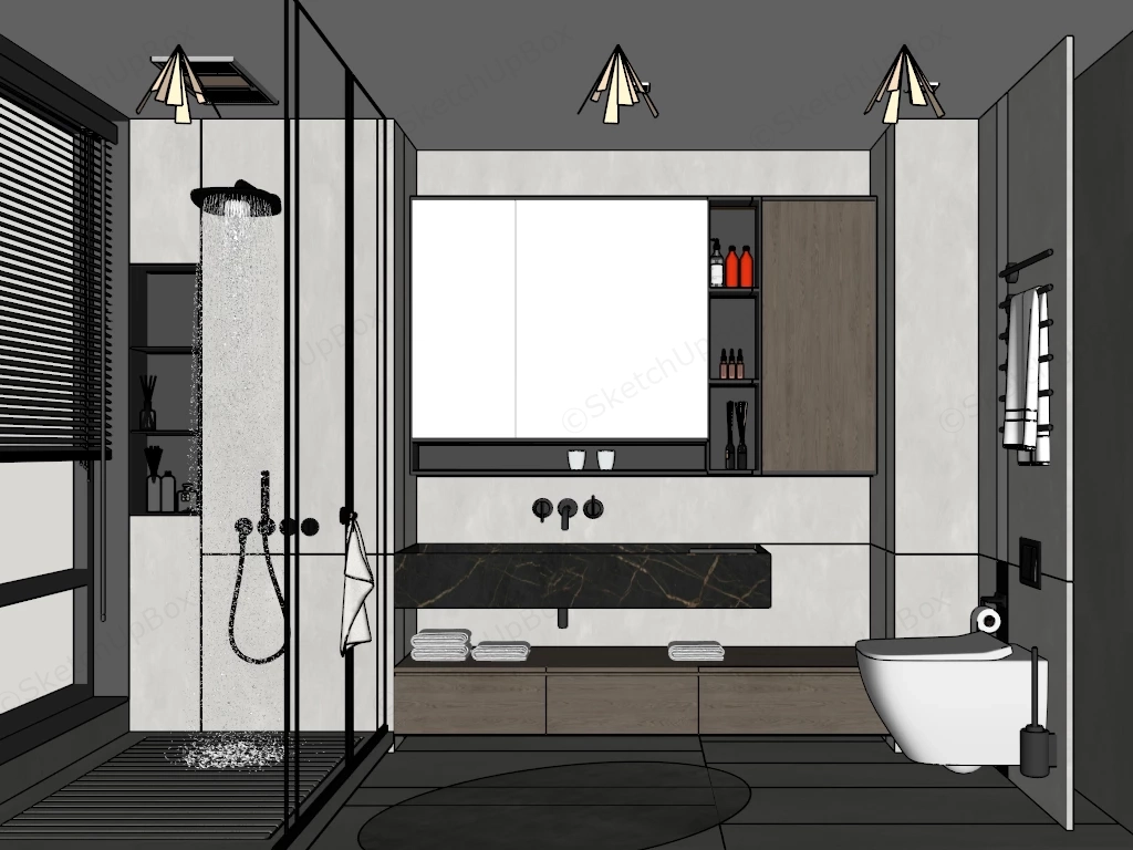 Modern Bathroom Design Ideas sketchup model preview - SketchupBox