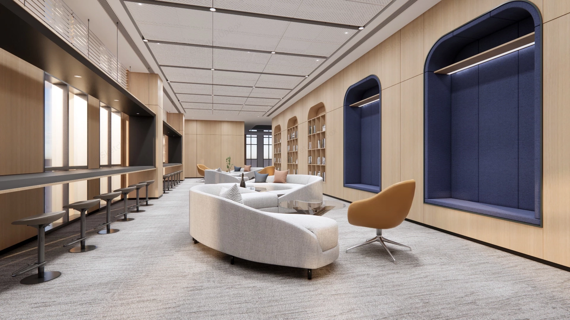 Office Lounge Area Design sketchup model preview - SketchupBox