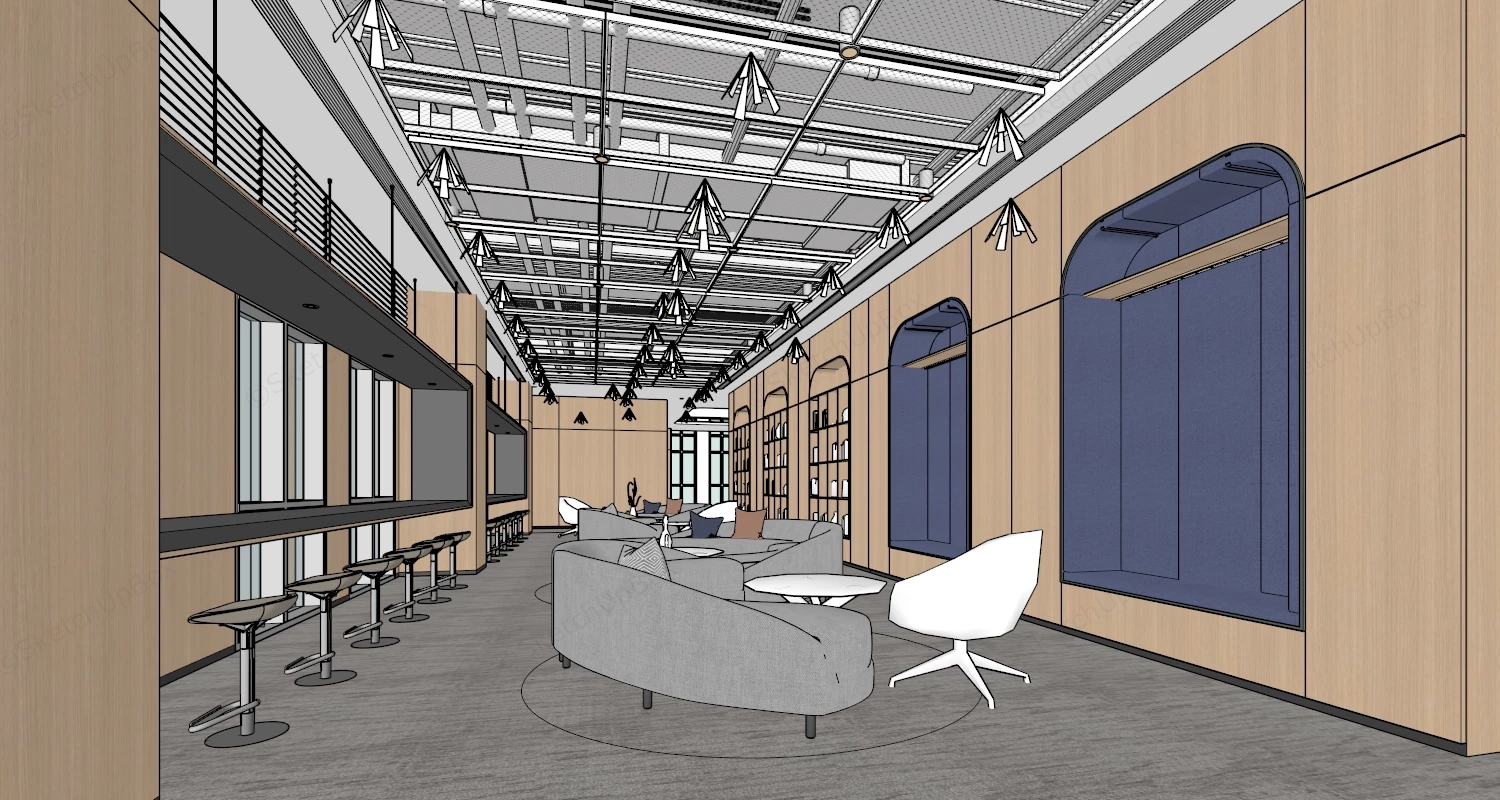 Office Lounge Area Design sketchup model preview - SketchupBox