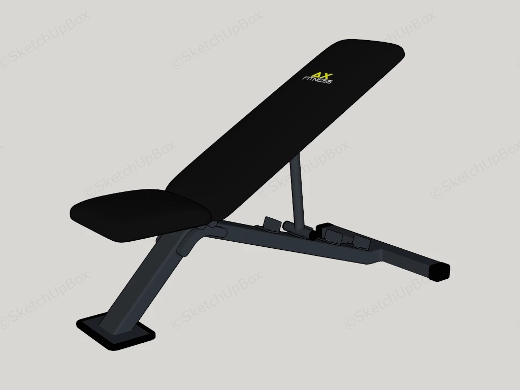 Commercial Adjustable Weight Bench sketchup model preview - SketchupBox