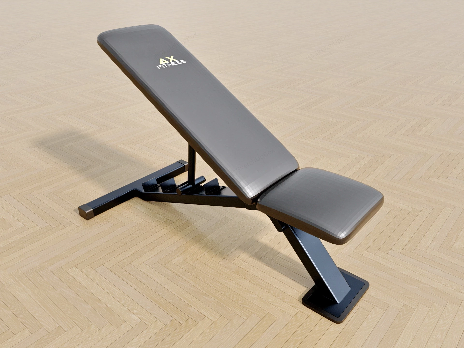 Commercial Adjustable Weight Bench sketchup model preview - SketchupBox