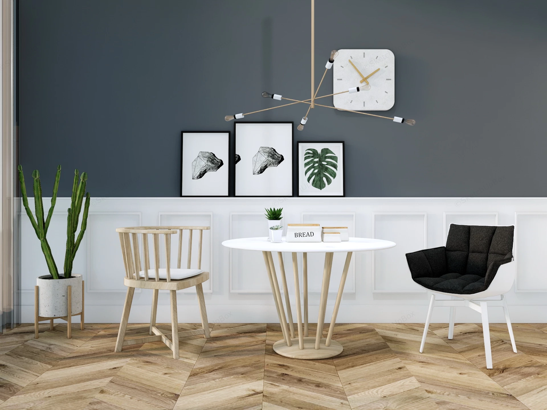 Small Scandinavian Dining Room sketchup model preview - SketchupBox