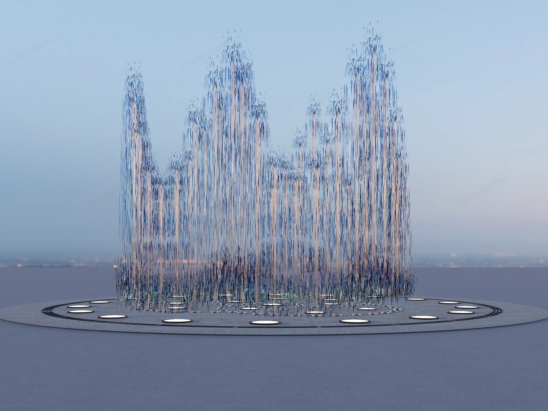 Dry Deck Fountain sketchup model preview - SketchupBox