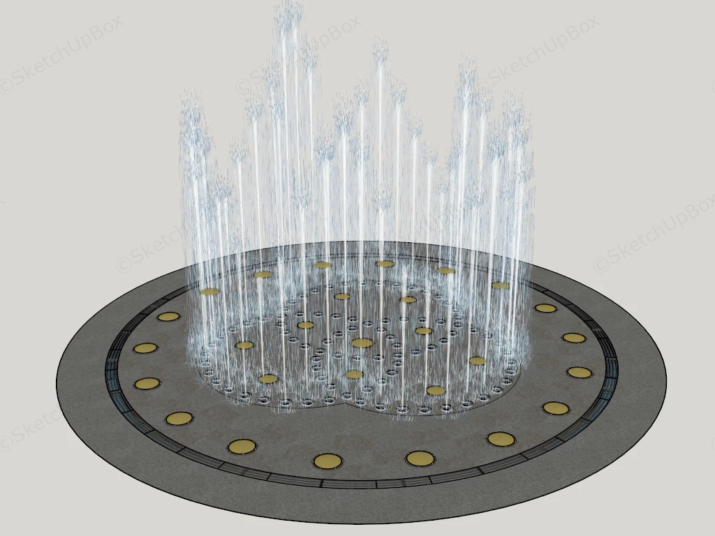 Dry Deck Fountain sketchup model preview - SketchupBox