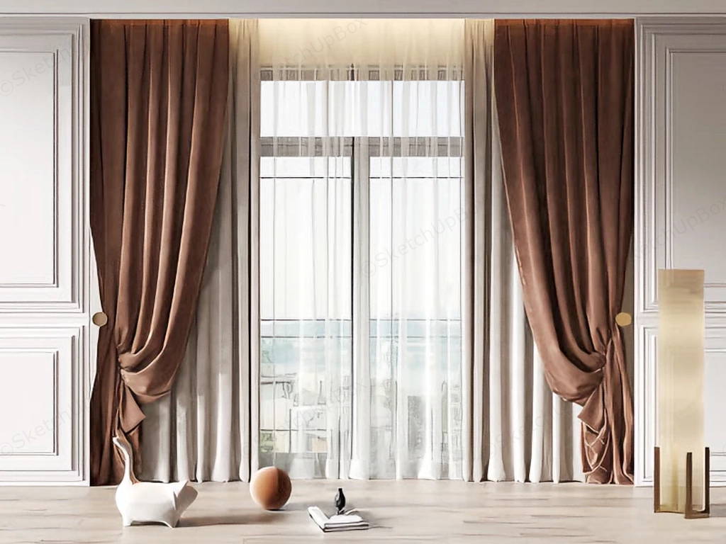Living Room Curtain Designs sketchup model preview - SketchupBox