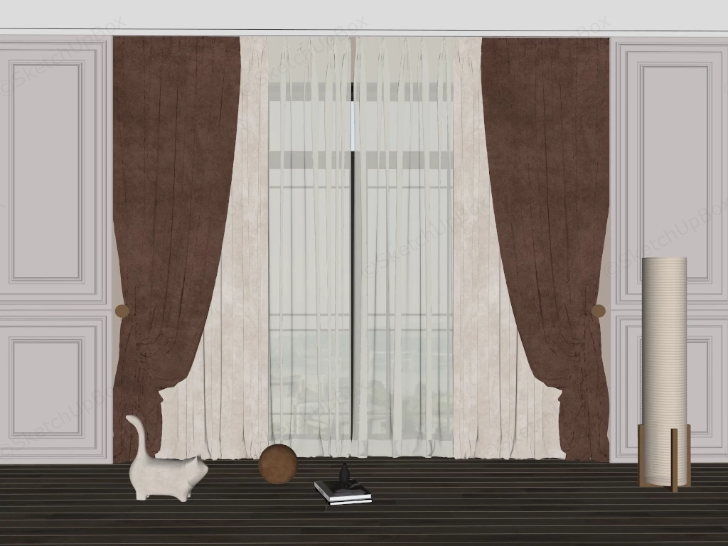 Living Room Curtain Designs sketchup model preview - SketchupBox