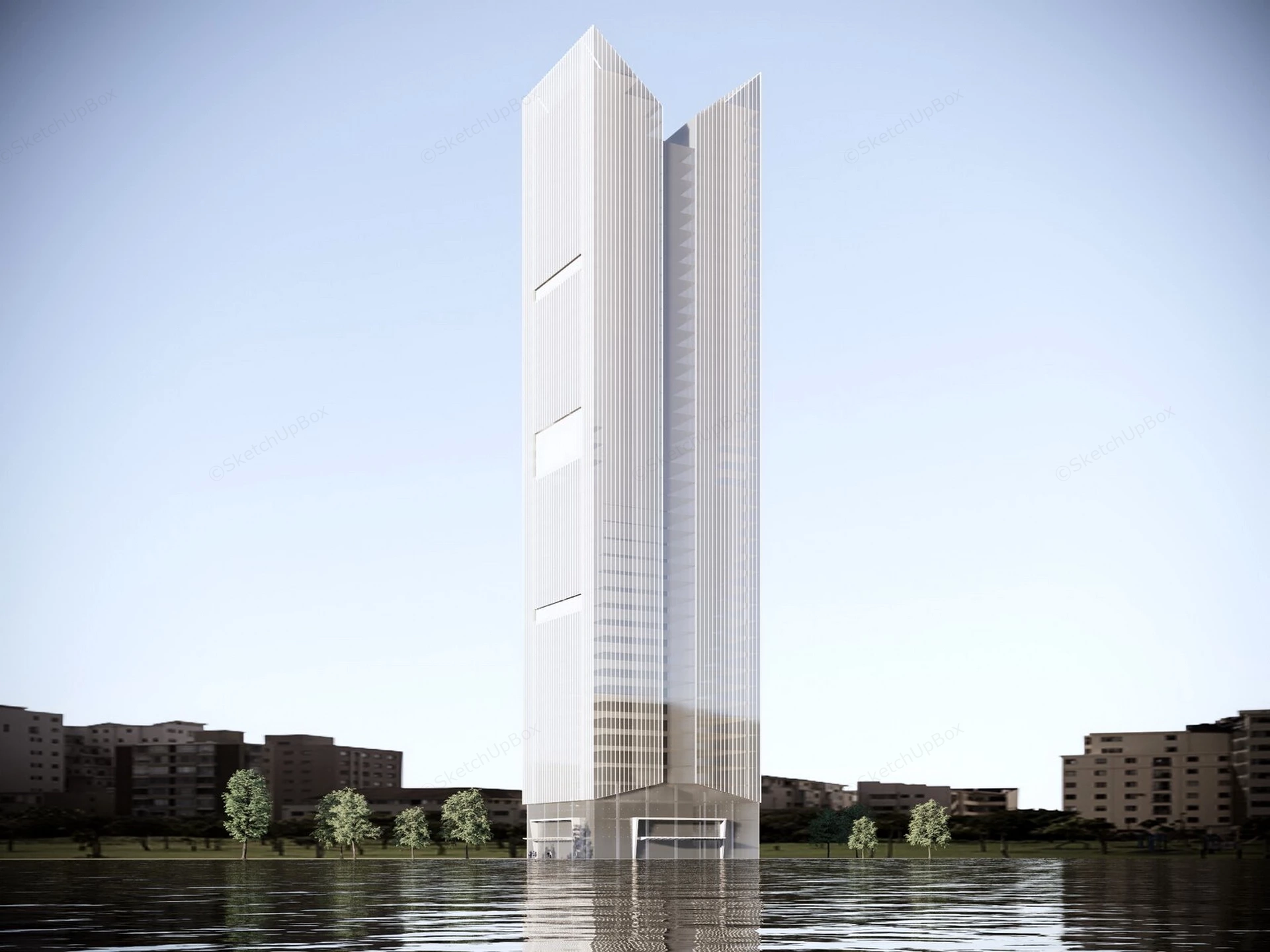 Modern High Rise Building Design sketchup model preview - SketchupBox