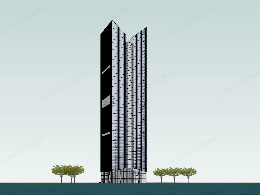 Modern High Rise Building Design sketchup model preview - SketchupBox