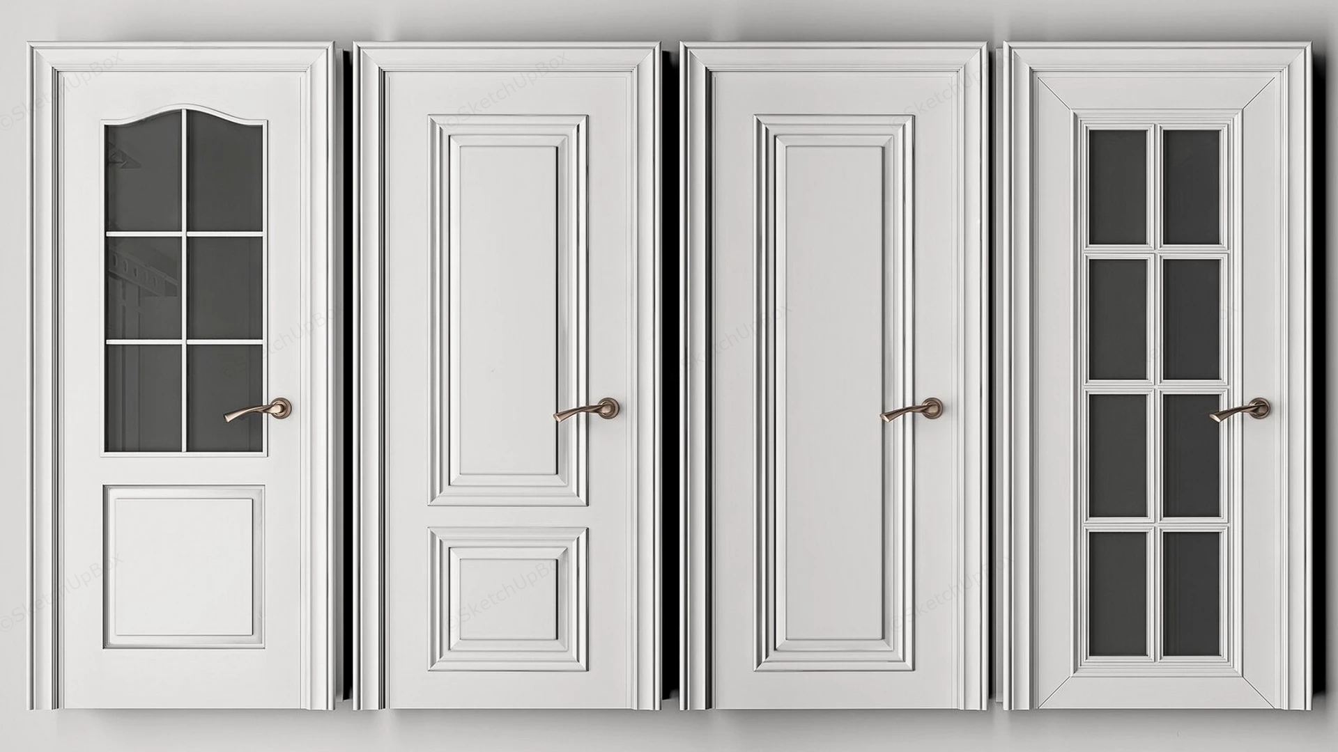Classic White Doors sketchup model preview - SketchupBox