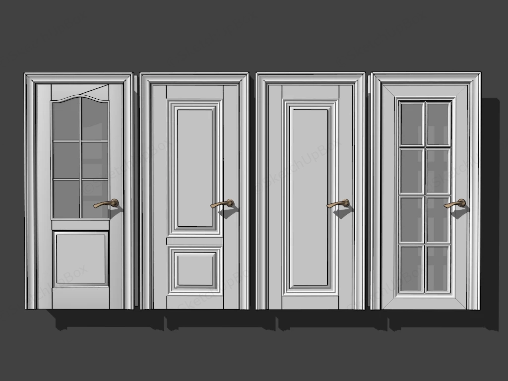 Classic White Doors sketchup model preview - SketchupBox