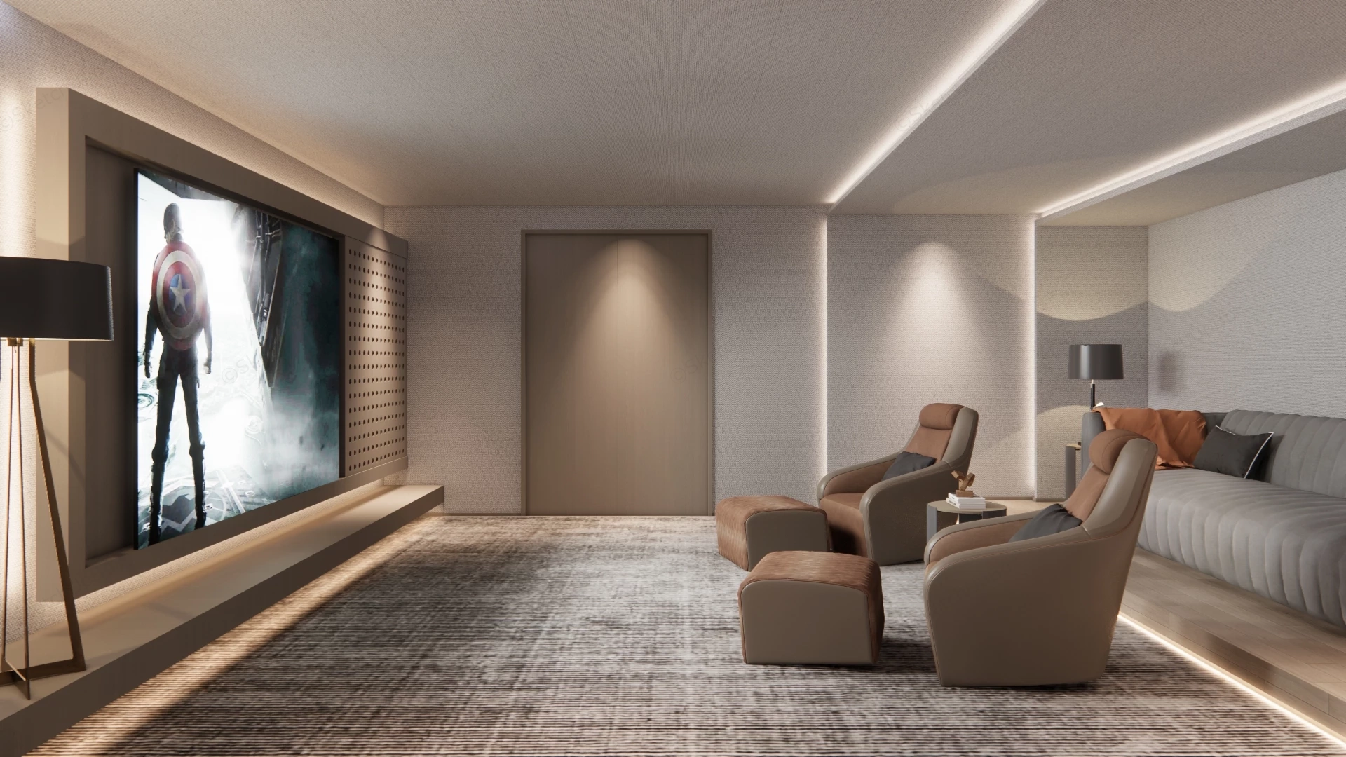 Home Cinema Room Decor Idea sketchup model preview - SketchupBox