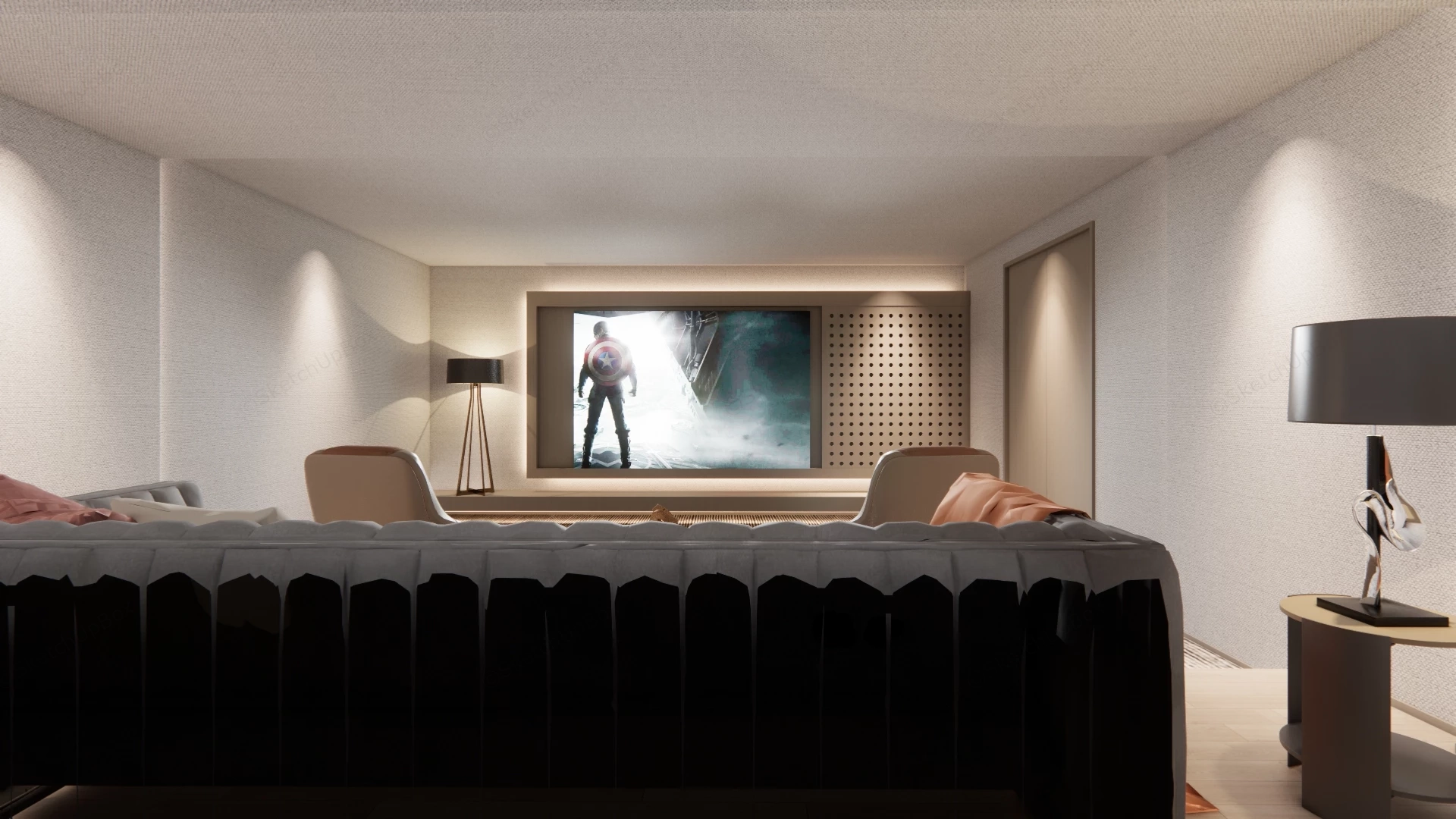 Home Cinema Room Decor Idea sketchup model preview - SketchupBox