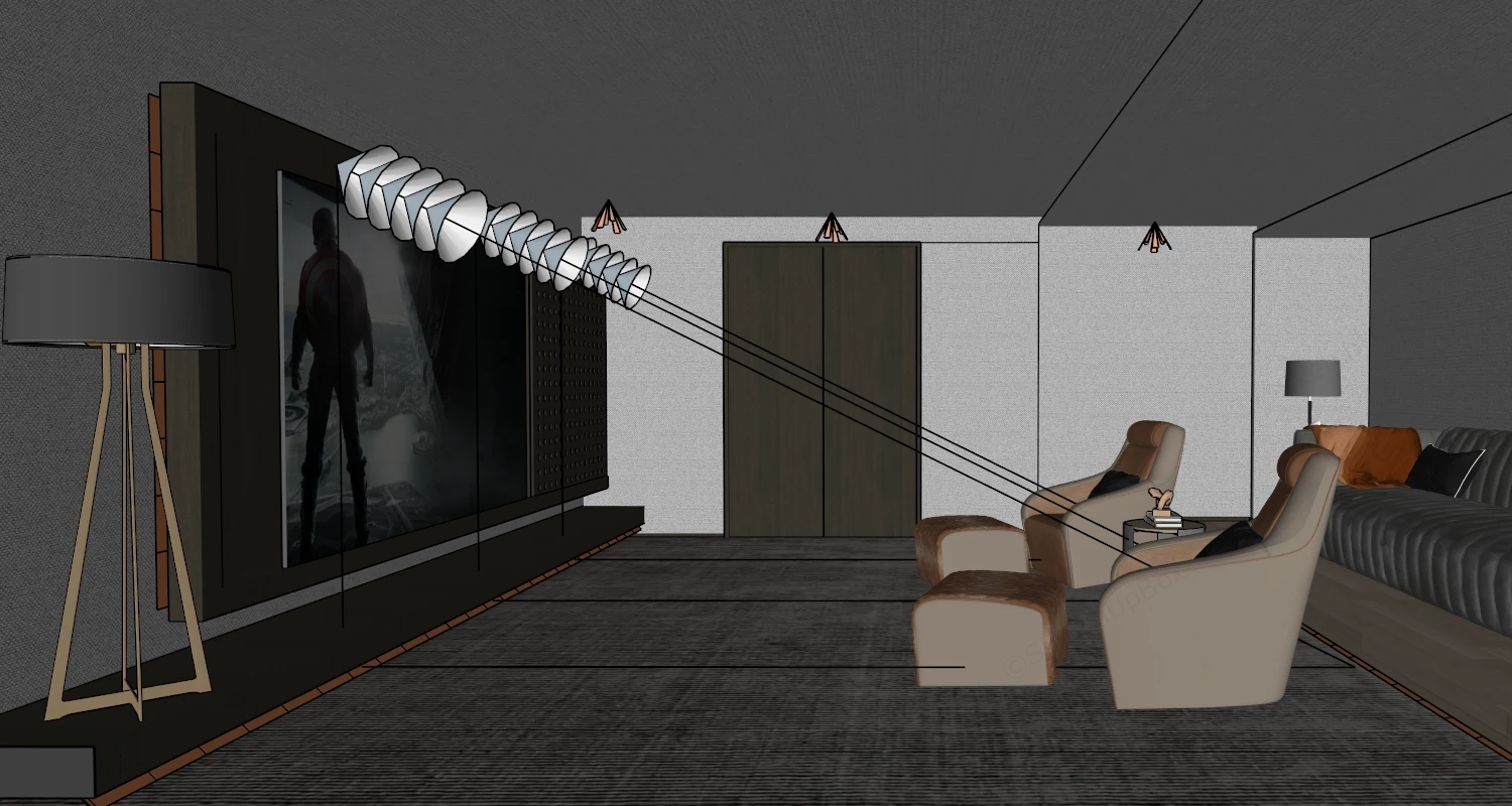 Home Cinema Room Decor Idea sketchup model preview - SketchupBox