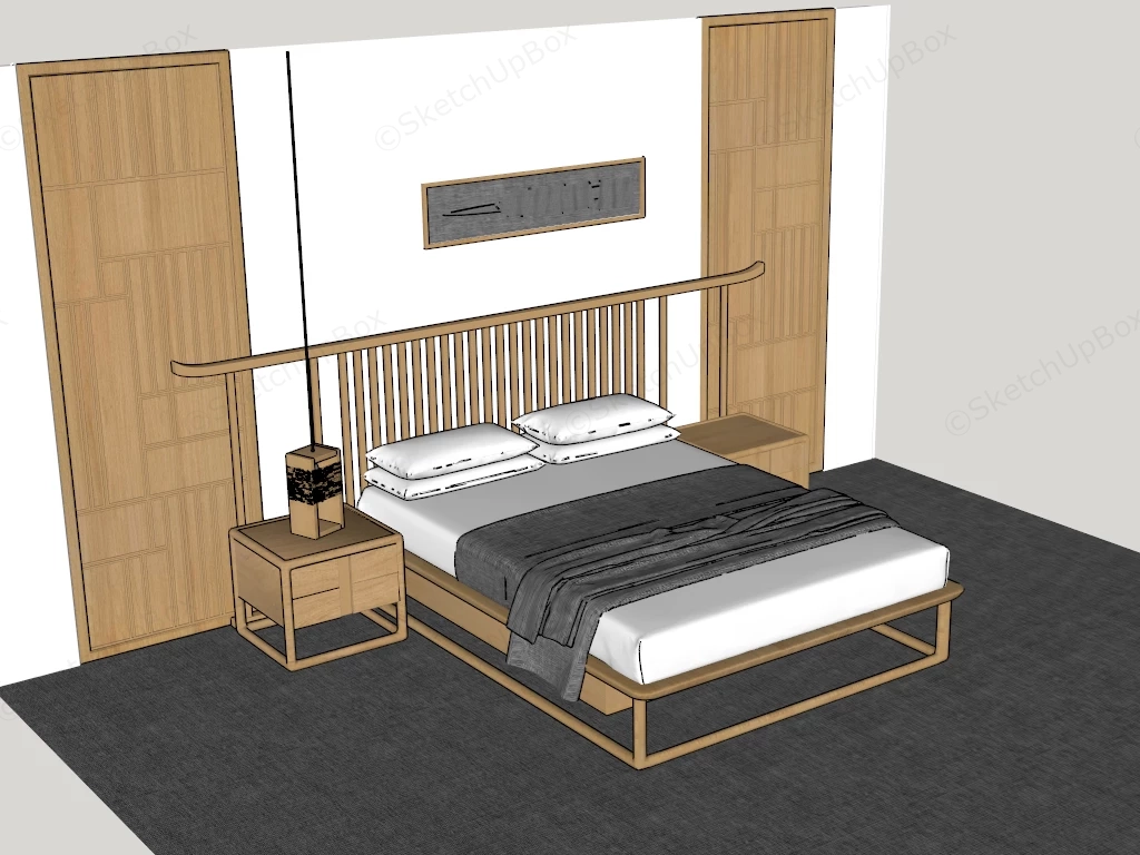 Zen Bedroom Furniture Set sketchup model preview - SketchupBox