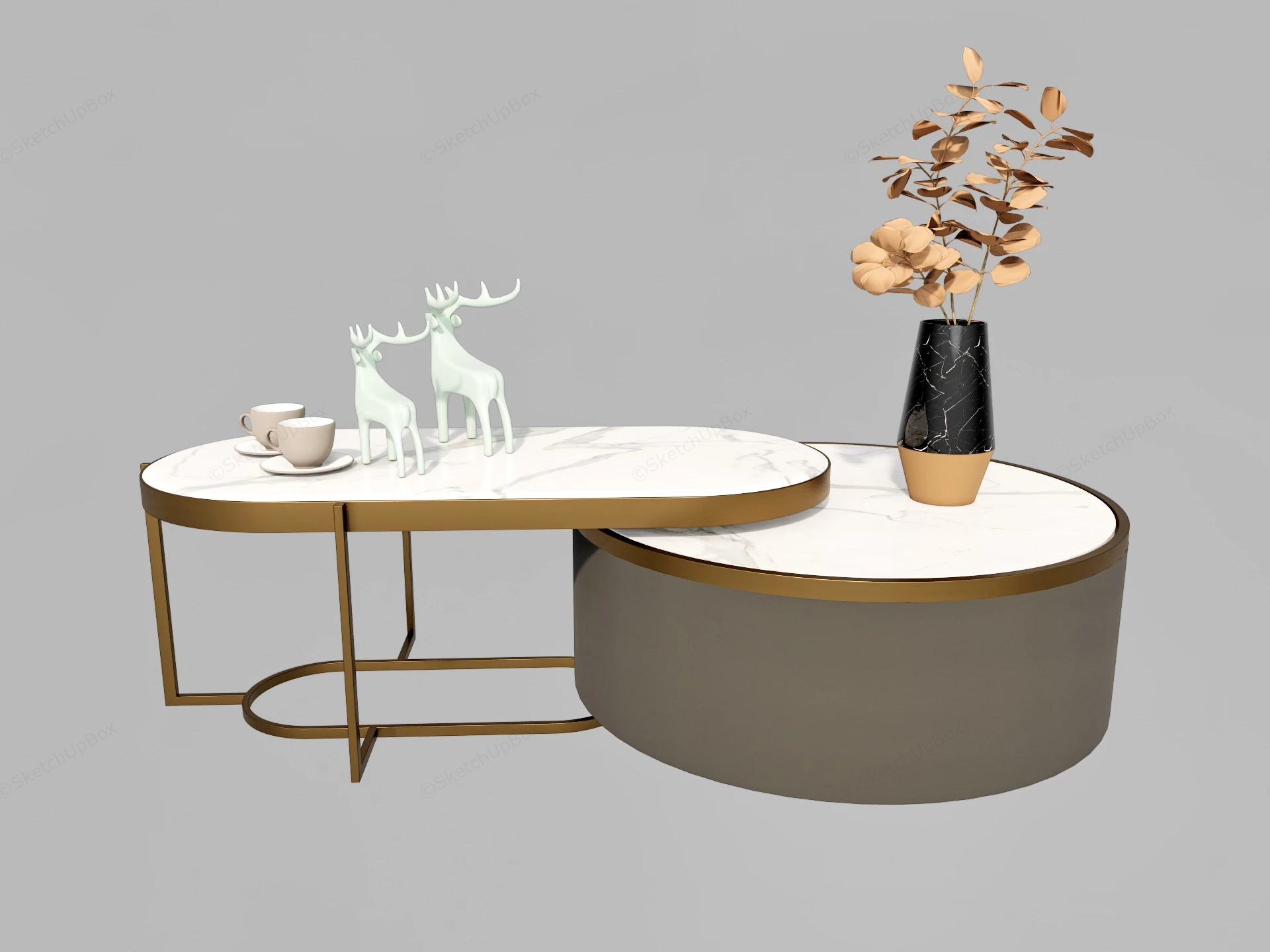 Nested Coffee Tables sketchup model preview - SketchupBox