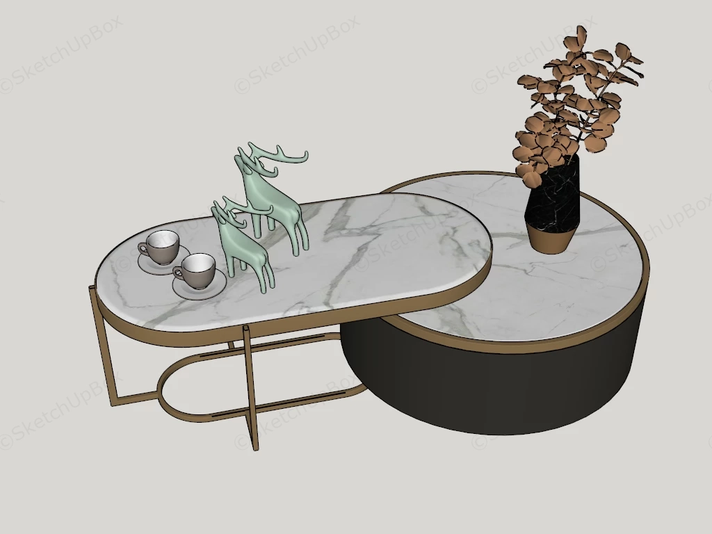 Nested Coffee Tables sketchup model preview - SketchupBox