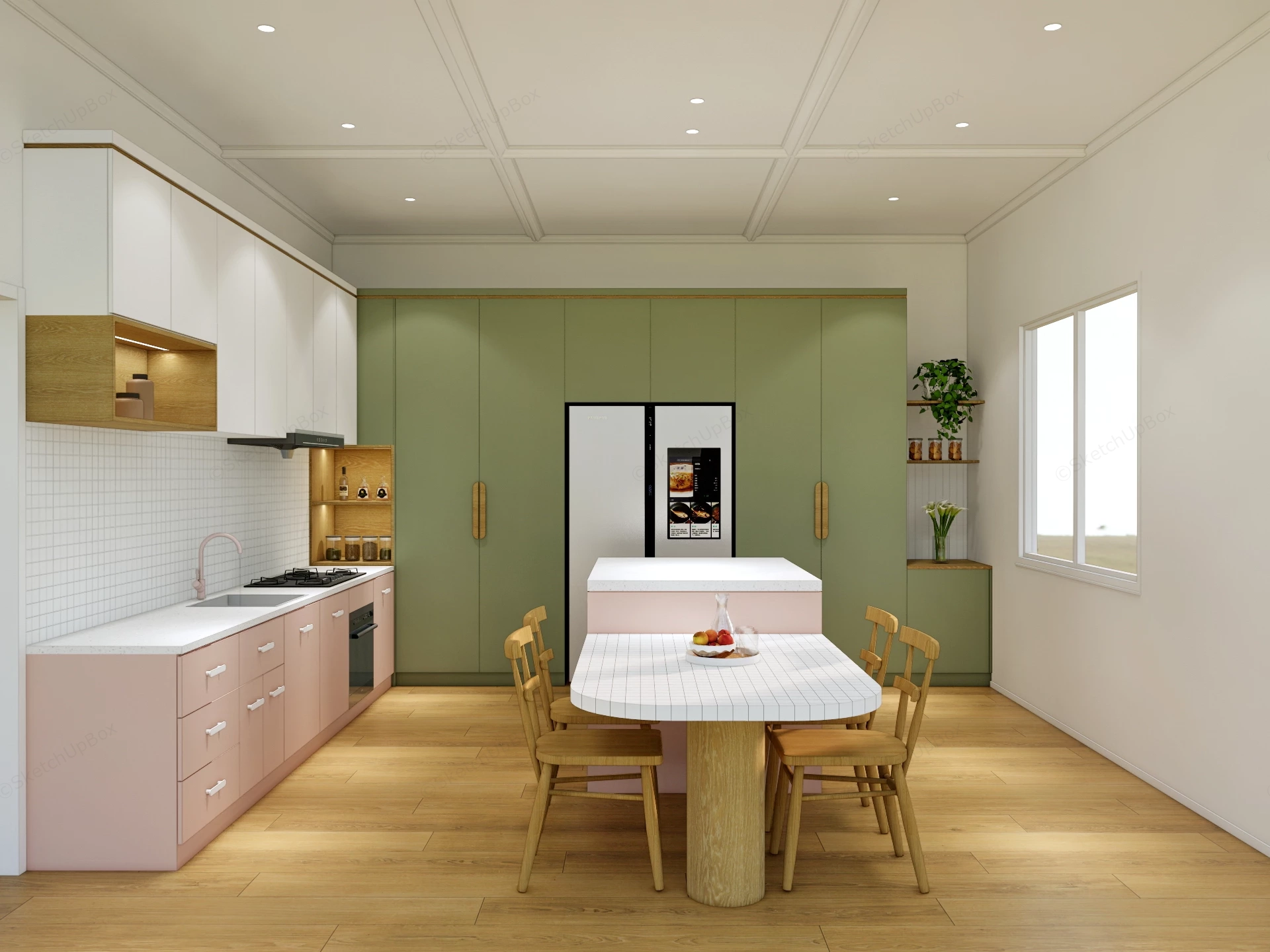 Elegant Country Kitchen sketchup model preview - SketchupBox