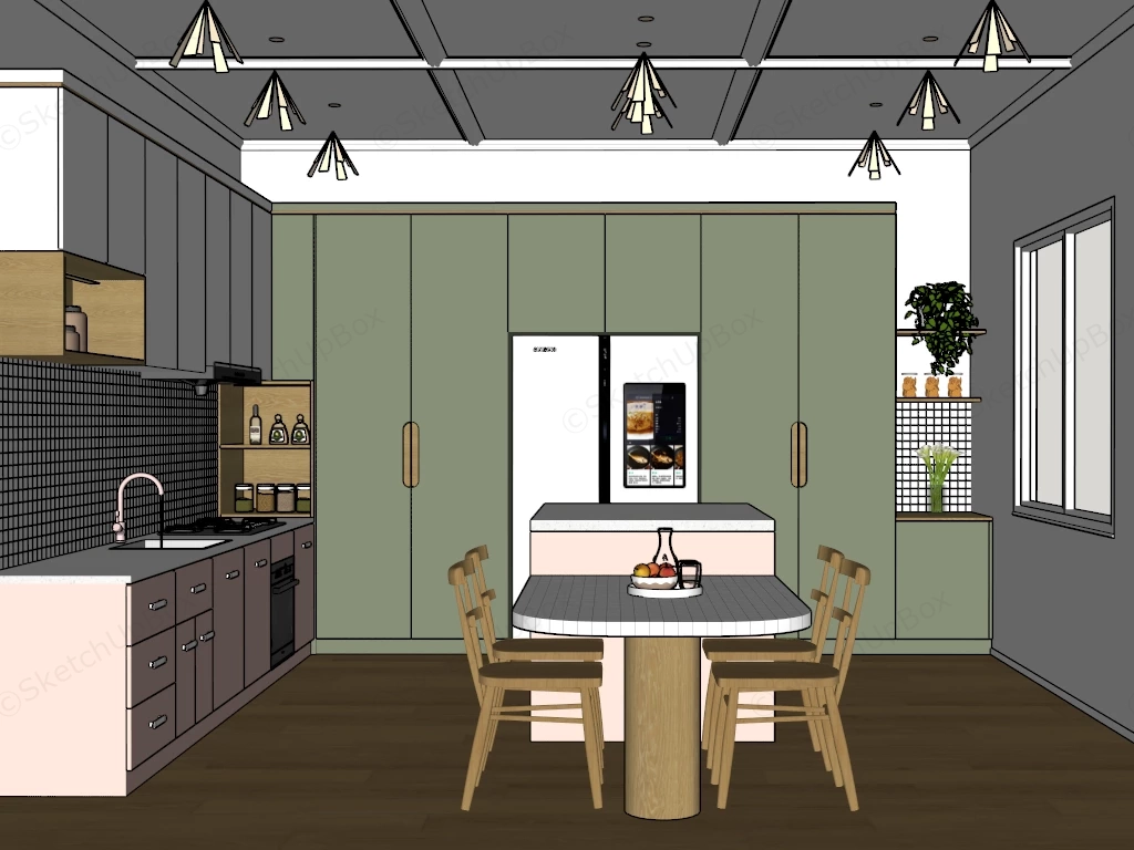 Elegant Country Kitchen sketchup model preview - SketchupBox