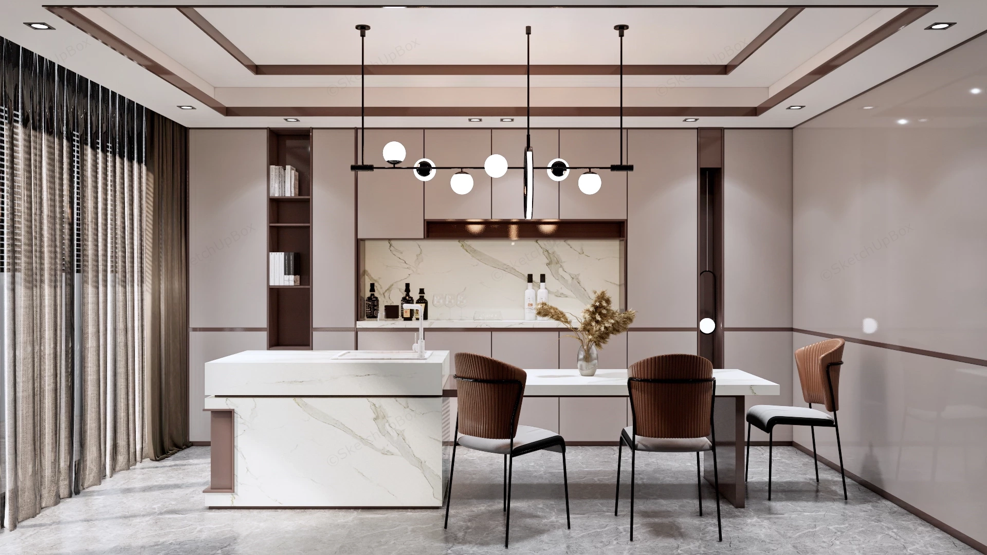 Modern Home Bar Design sketchup model preview - SketchupBox