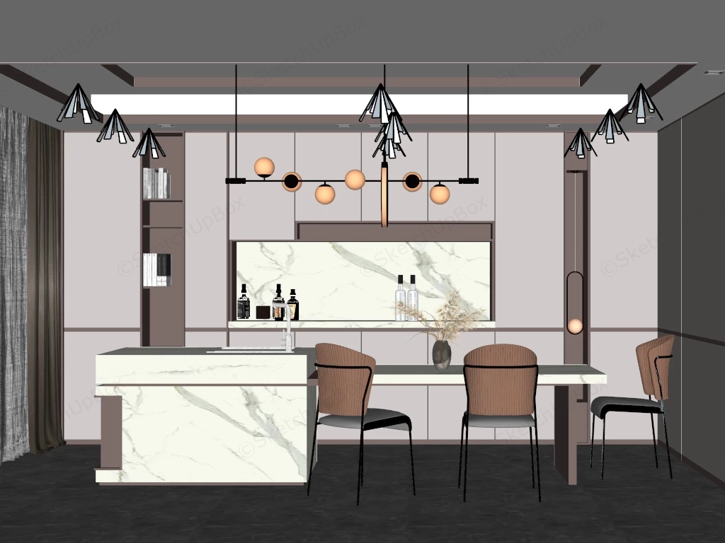 Modern Home Bar Design sketchup model preview - SketchupBox