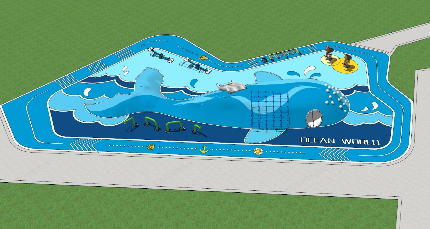 Ocean World Whale Playground sketchup model preview - SketchupBox