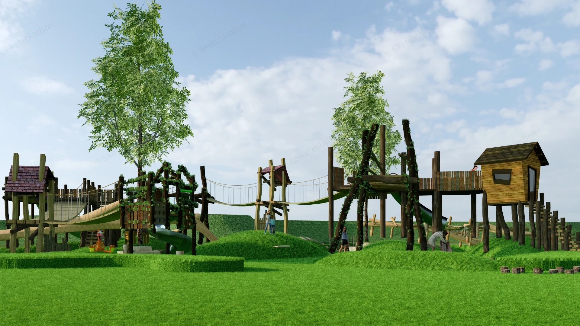 Natural Adventure Playground sketchup model preview - SketchupBox