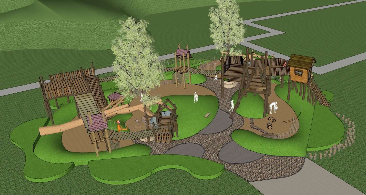 Natural Adventure Playground sketchup model preview - SketchupBox