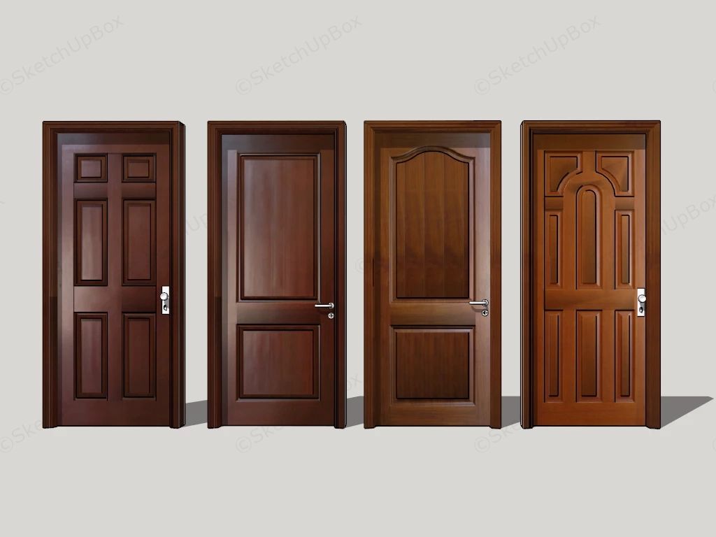 Solid Wood Panel Doors sketchup model preview - SketchupBox