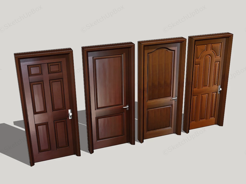 Solid Wood Panel Doors sketchup model preview - SketchupBox