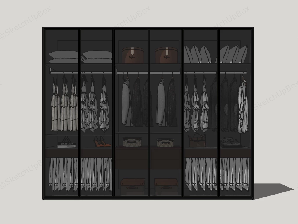 Modern Glass Wardrobe Design sketchup model preview - SketchupBox