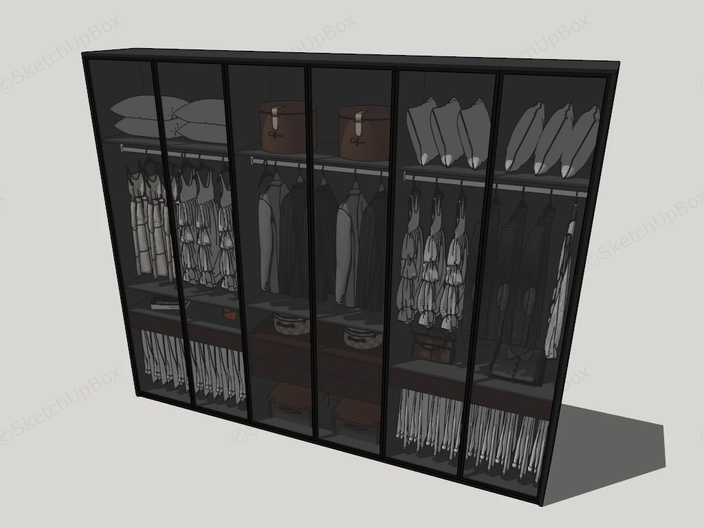 Modern Glass Wardrobe Design sketchup model preview - SketchupBox