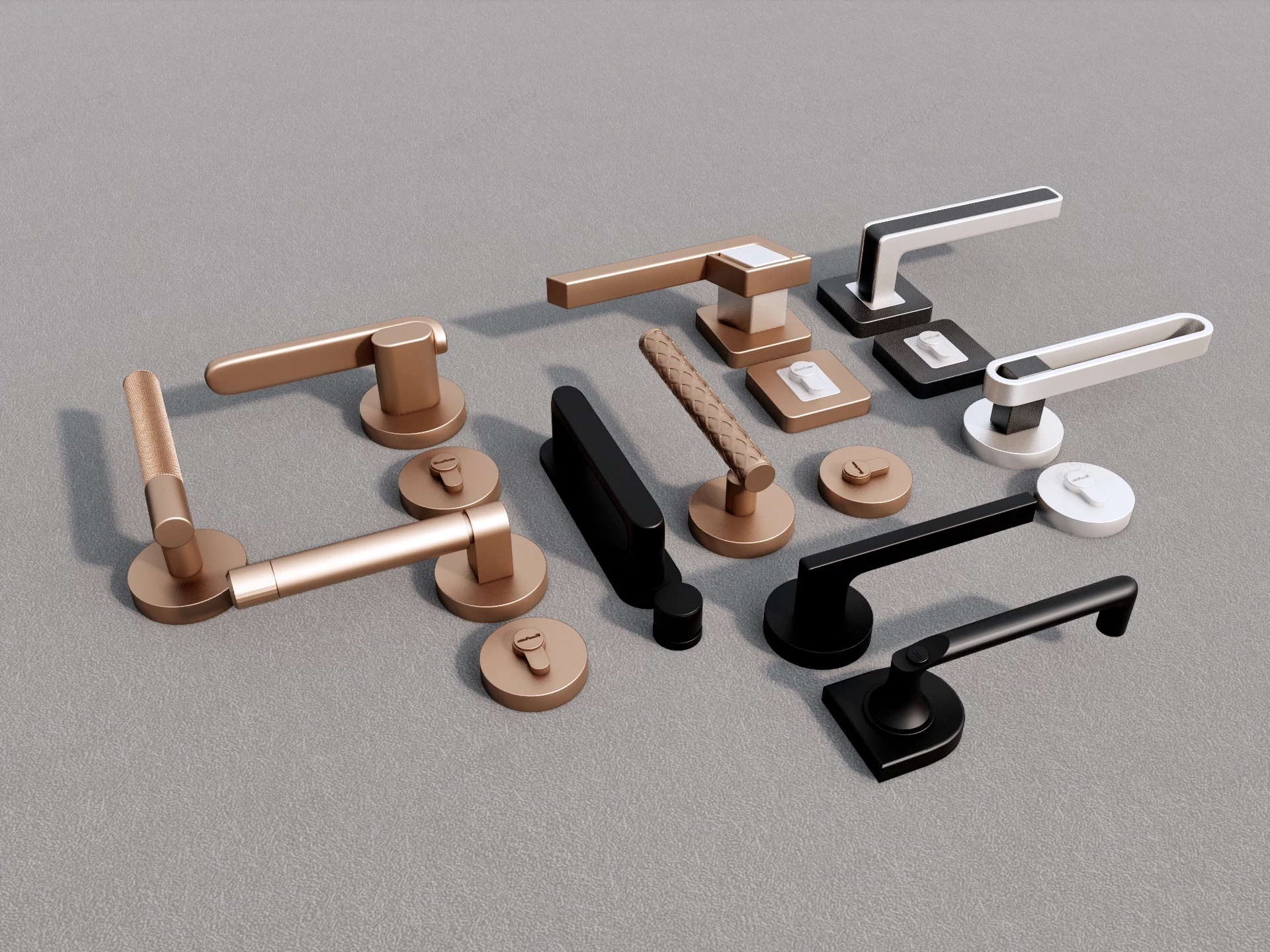Metal Door Handles sketchup model preview - SketchupBox