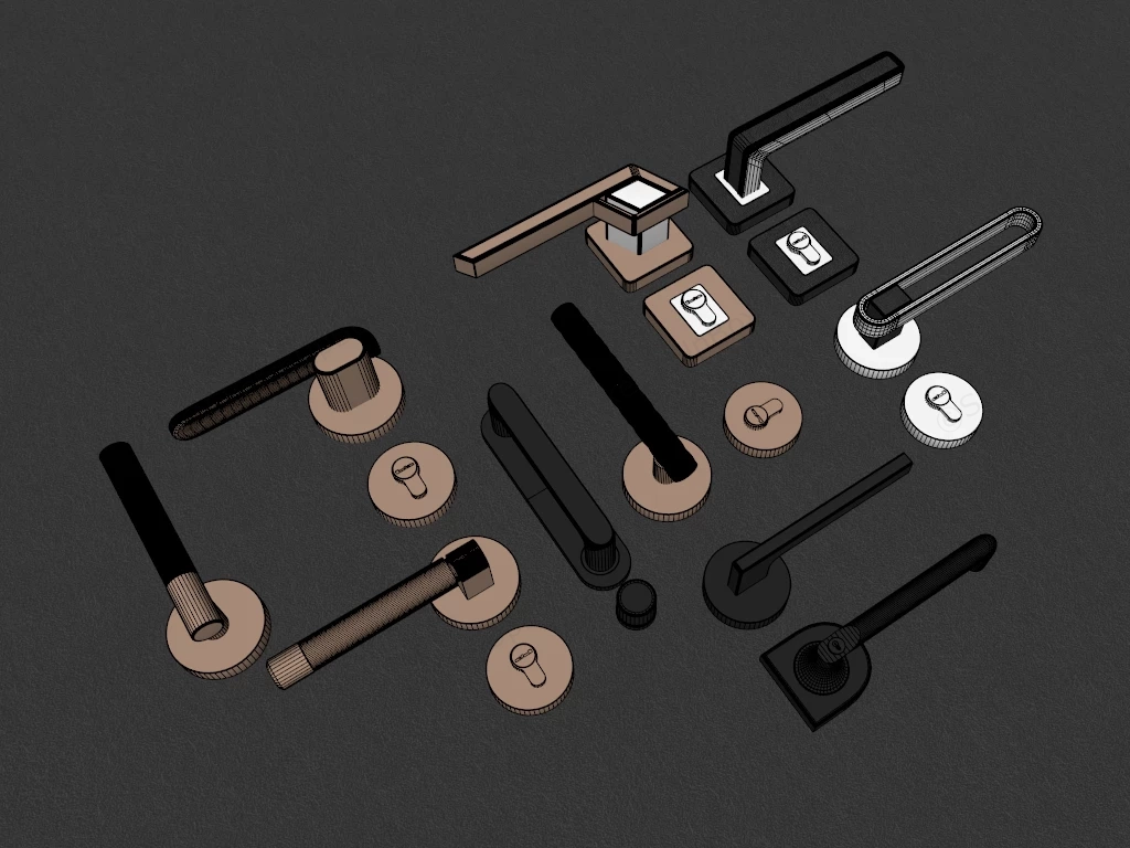 Metal Door Handles sketchup model preview - SketchupBox