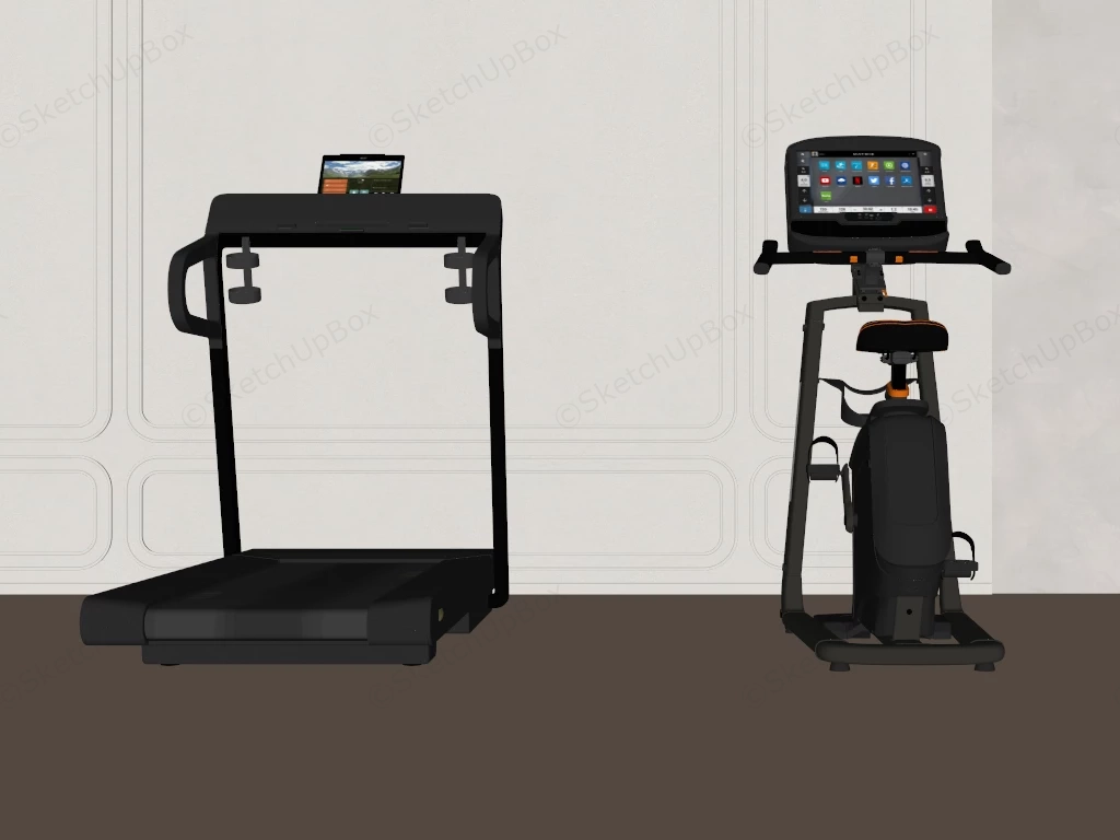 Treadmill And Exercise Bike sketchup model preview - SketchupBox