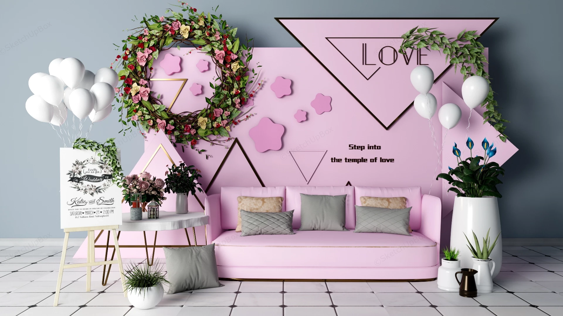 Wedding Reception Backdrop sketchup model preview - SketchupBox