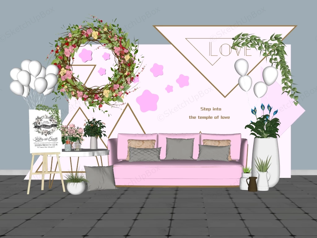 Wedding Reception Backdrop sketchup model preview - SketchupBox