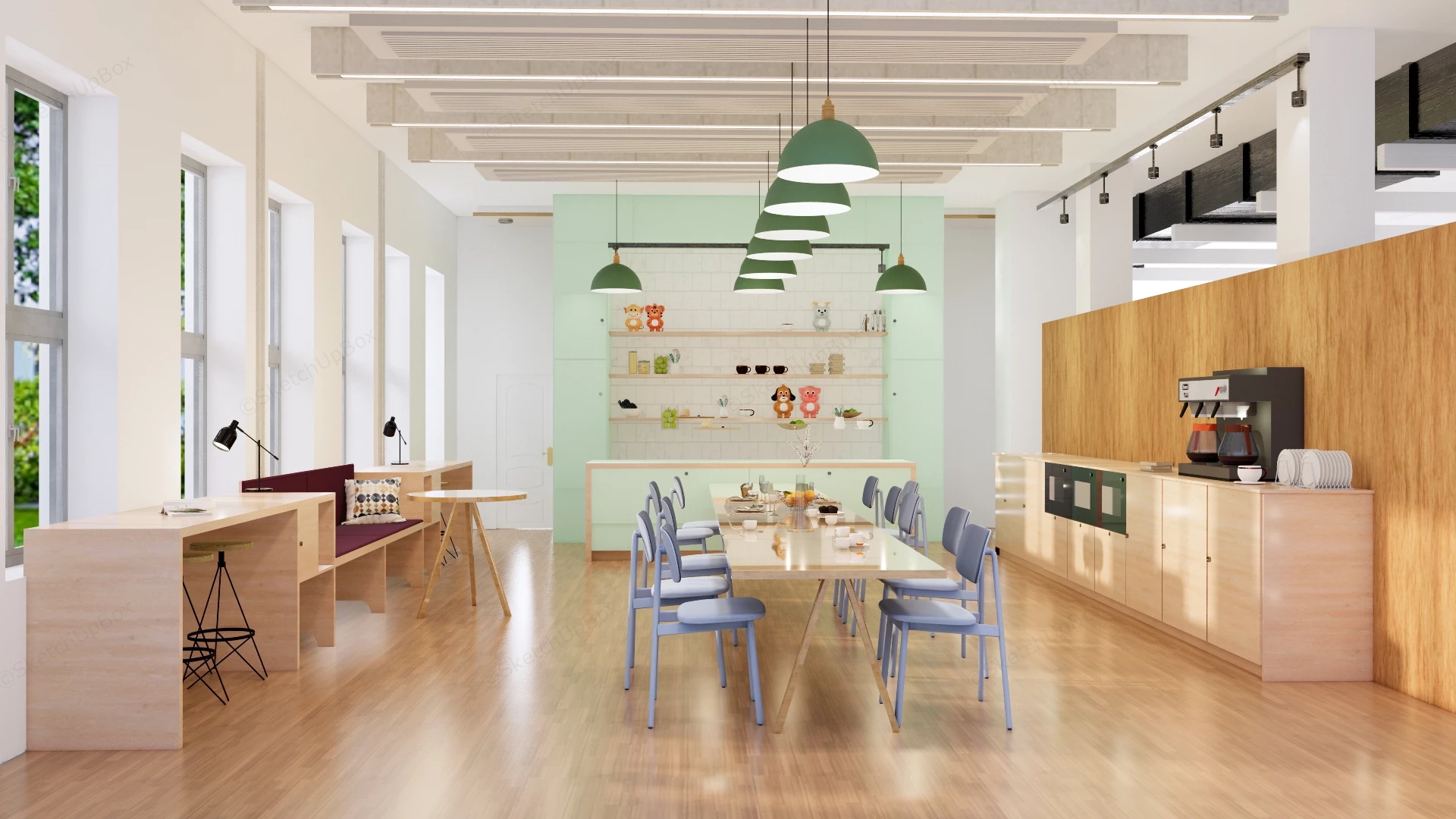 Office Break Room Design sketchup model preview - SketchupBox