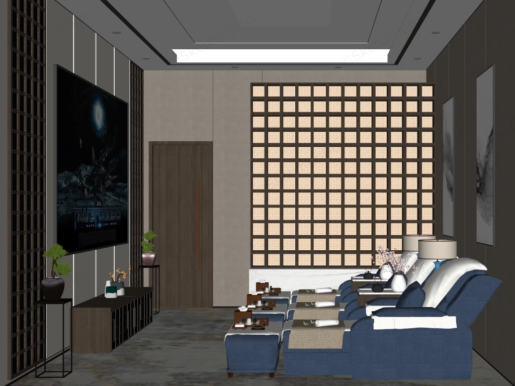 Foot Massage Room Interior Design sketchup model preview - SketchupBox