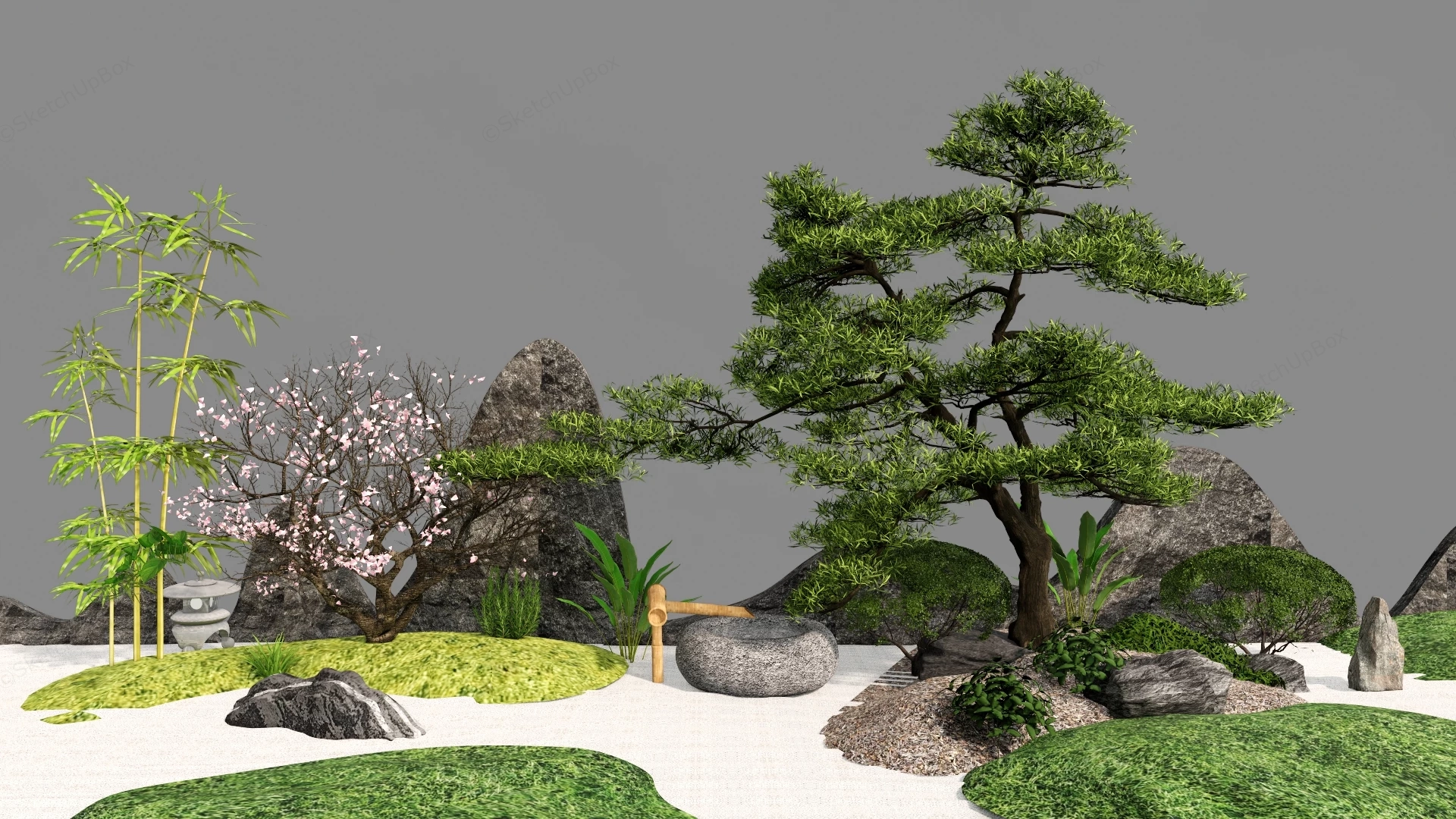 Zen Garden Landscape Ideas sketchup model preview - SketchupBox