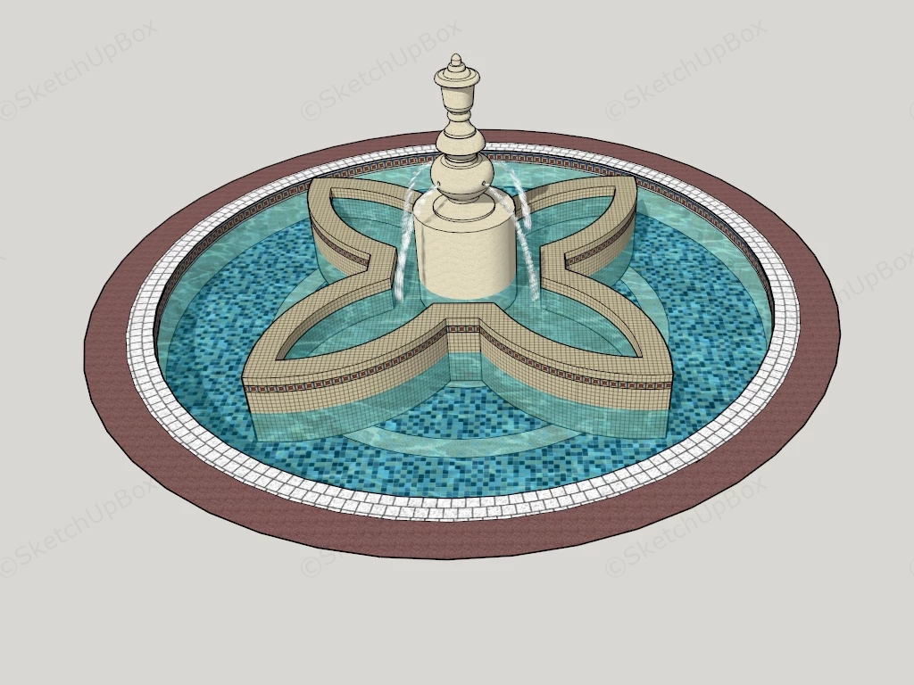 Outdoor Water Fountain Idea sketchup model preview - SketchupBox