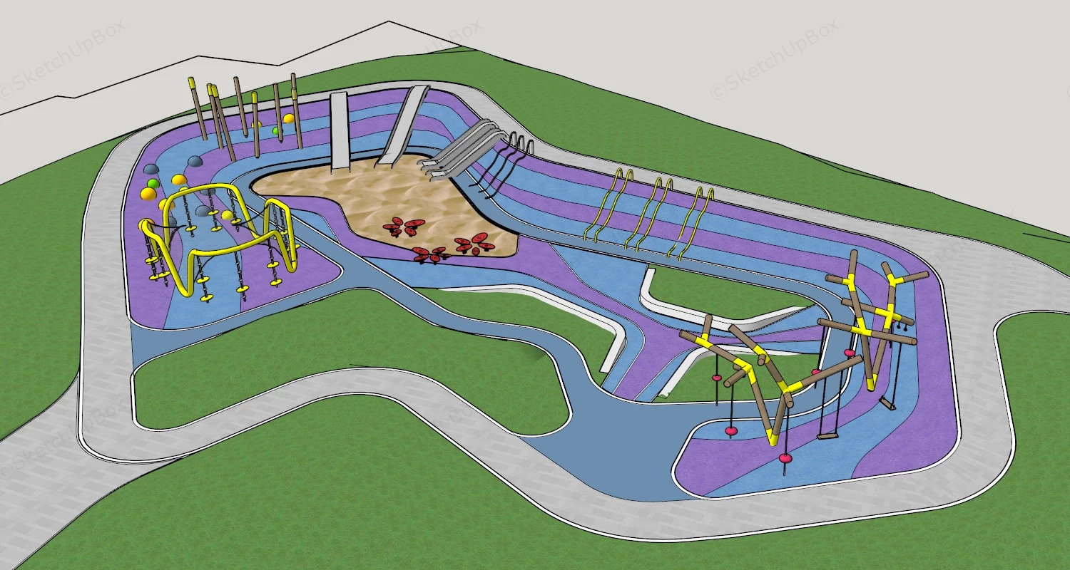 Kids School Playground sketchup model preview - SketchupBox