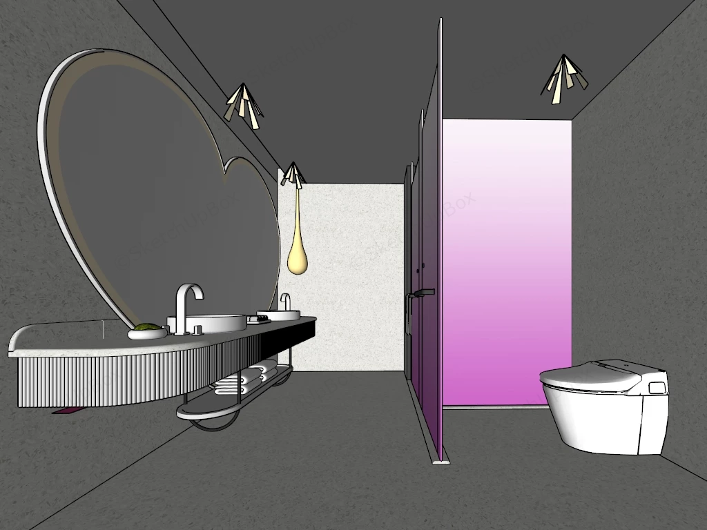 Love Hotel Bathroom sketchup model preview - SketchupBox