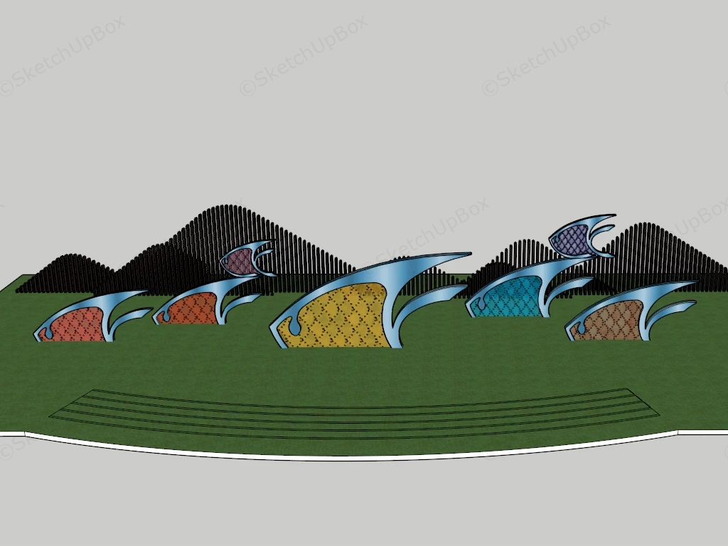 Fish Sculpture Art Installation sketchup model preview - SketchupBox