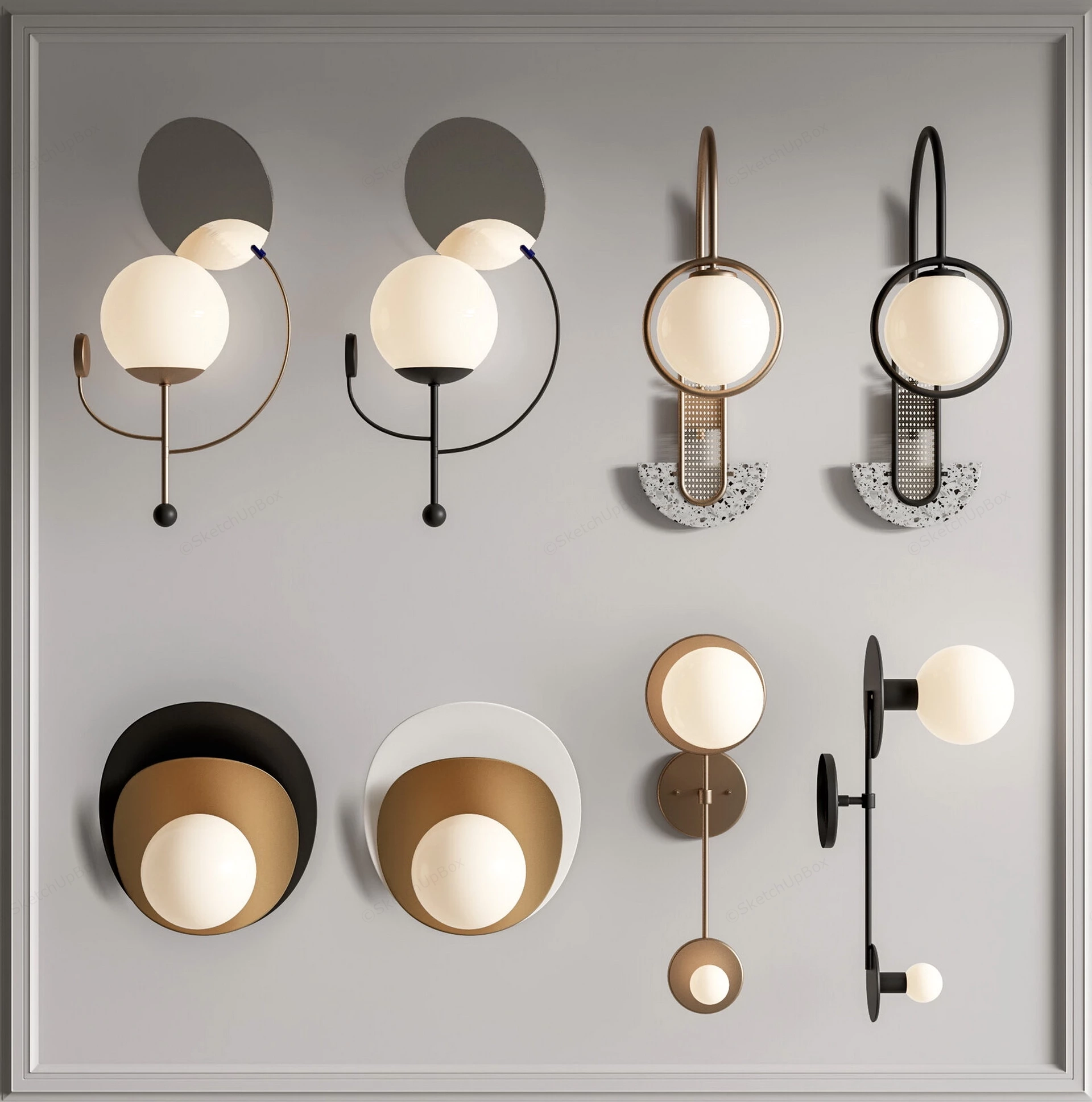 Globe Wall Sconces sketchup model preview - SketchupBox