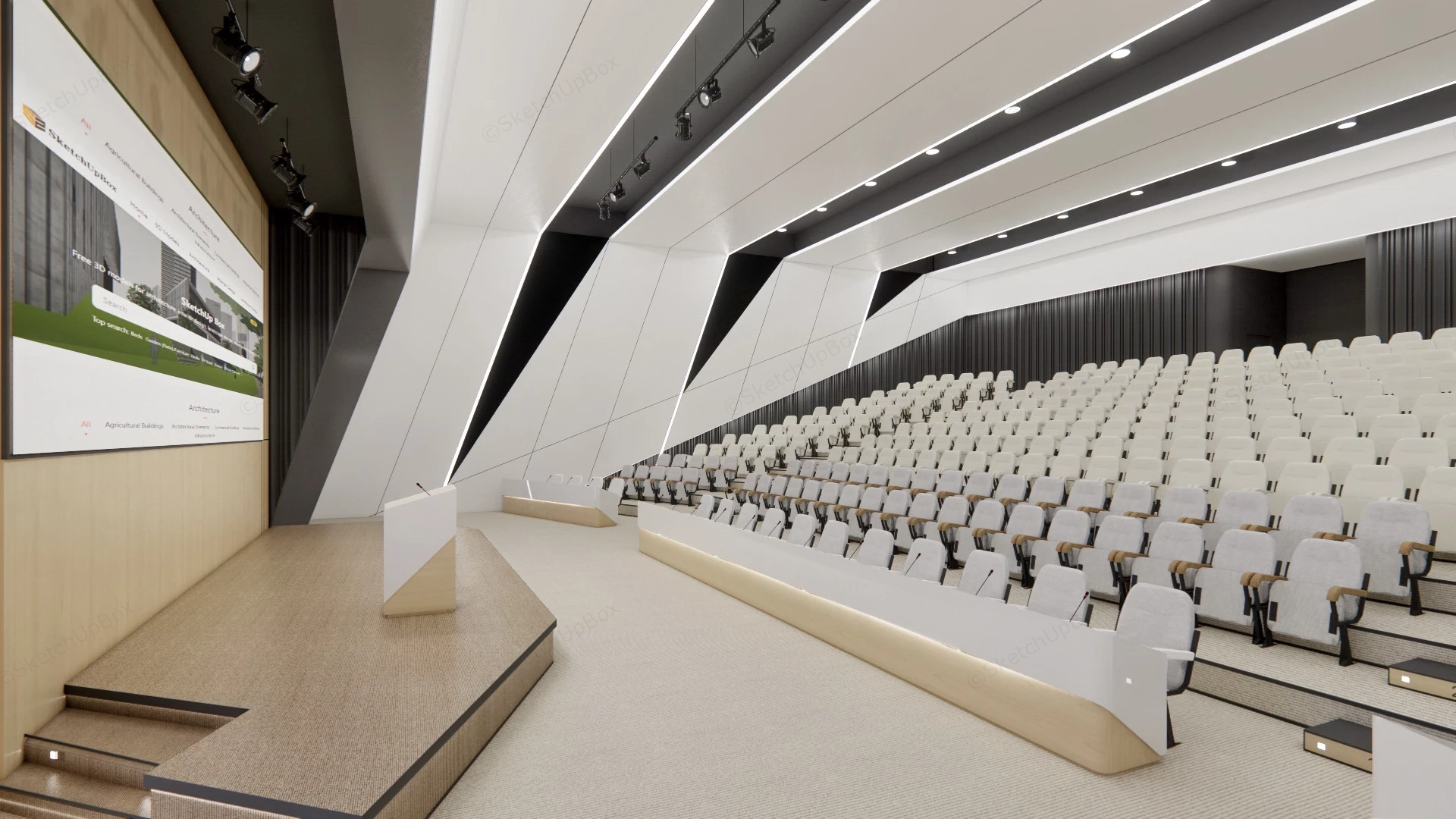 College Lecture Hall Design sketchup model preview - SketchupBox