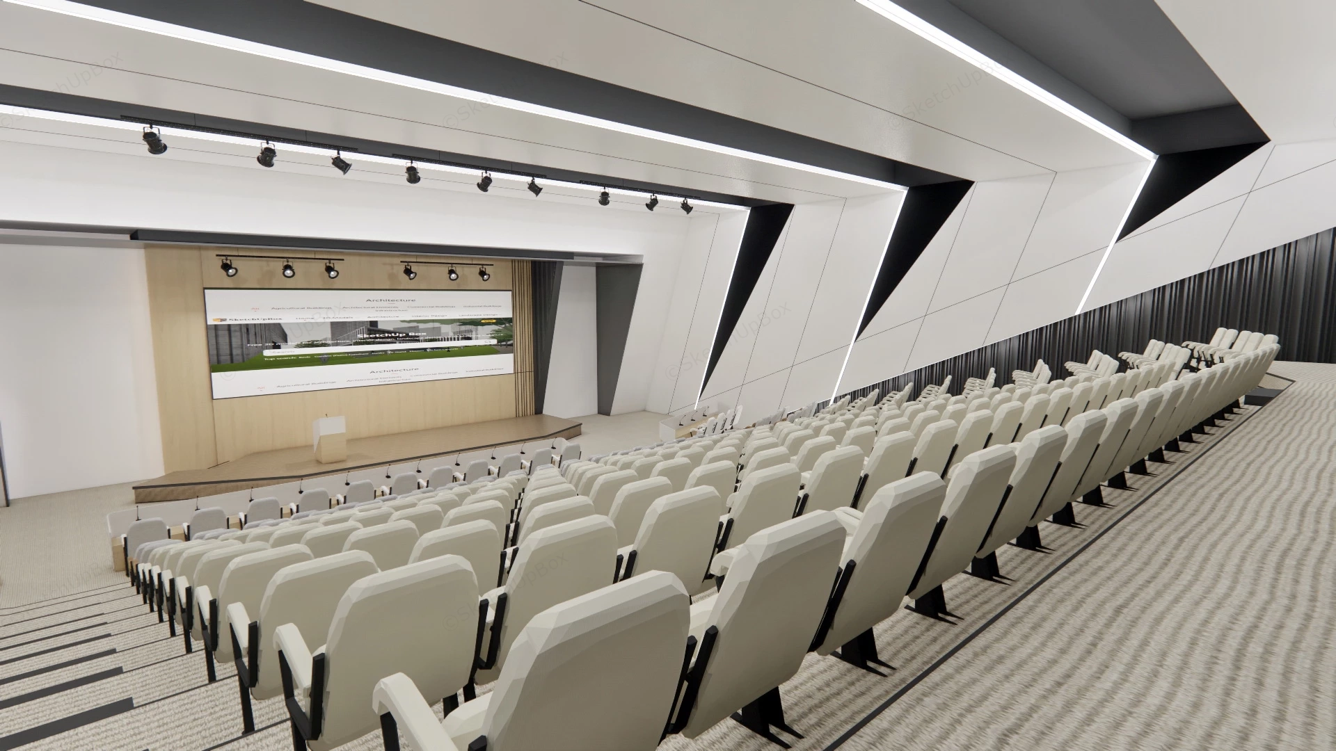 College Lecture Hall Design sketchup model preview - SketchupBox